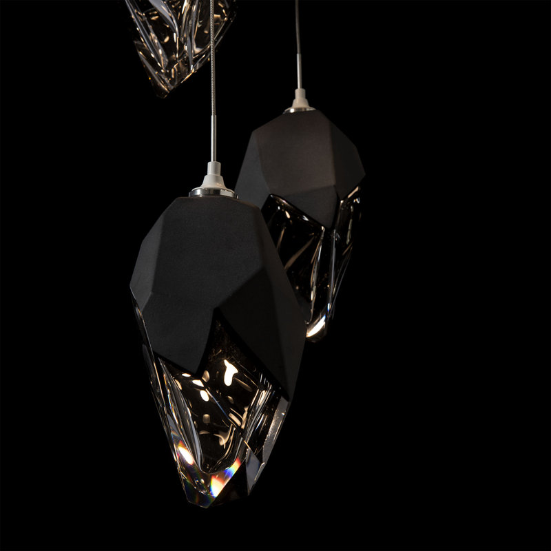 Chrysalis 5 - Light Cluster Pendant, White, 15" - 80", Black