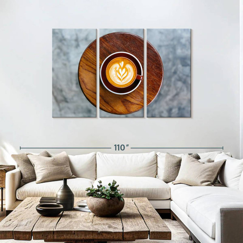 Café au lait artistique Yarlin, H 48 po x l 74 po