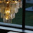 9-Light Modern Gold Crystal Leaf Chandelier Dimmable Luxury Pendant Light