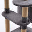 Grand arbre à chat multi-niveaux gris, hauteur de 71 pouces avec poteaux à griffes recouverts de sisal, condo double, plateforme allongée pour que les chats puissent jouer et dormir, perchoirs ronds-244678490