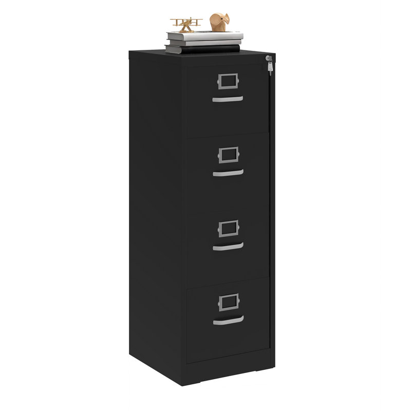 Athea 45.8cm Wide 4 -Drawer Steel File Cabinet, Black