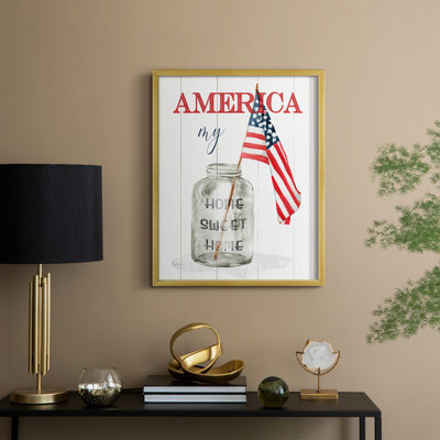 America My Home Sweet Home Framed Print - Solid Wood