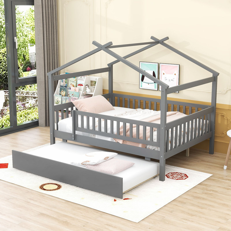 Dustee Wood Daybed with Slats, Gray, Full