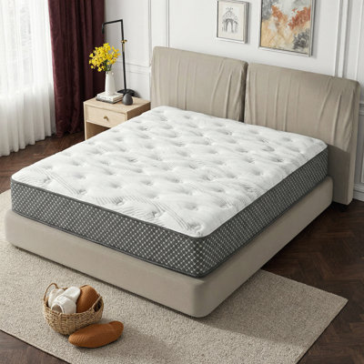 10" Quilted Hybrid Mattress, Medium Firm Feel - Supportive & Breathable for Twin, Twin XL, Full, Queen, King Sizes