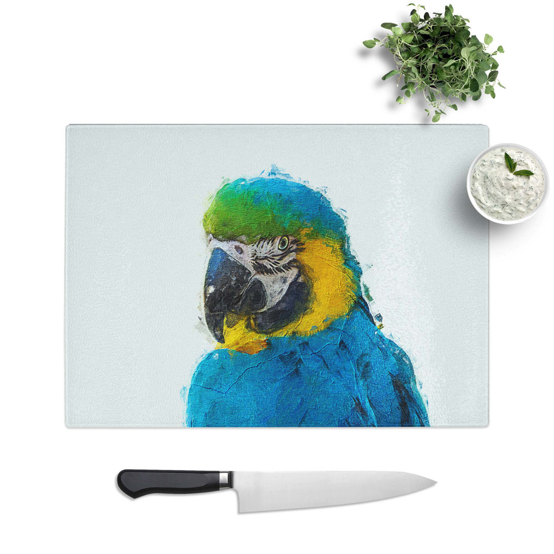 Glass Macaw Parrot Chopping Board