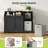 Double Tilt-Out Laundry Hamper Cabinet Hidden Laundry Hamper with 3 Towel Racks and 2x8.7 Gallon Baskets, Large capacity trash can-100919596