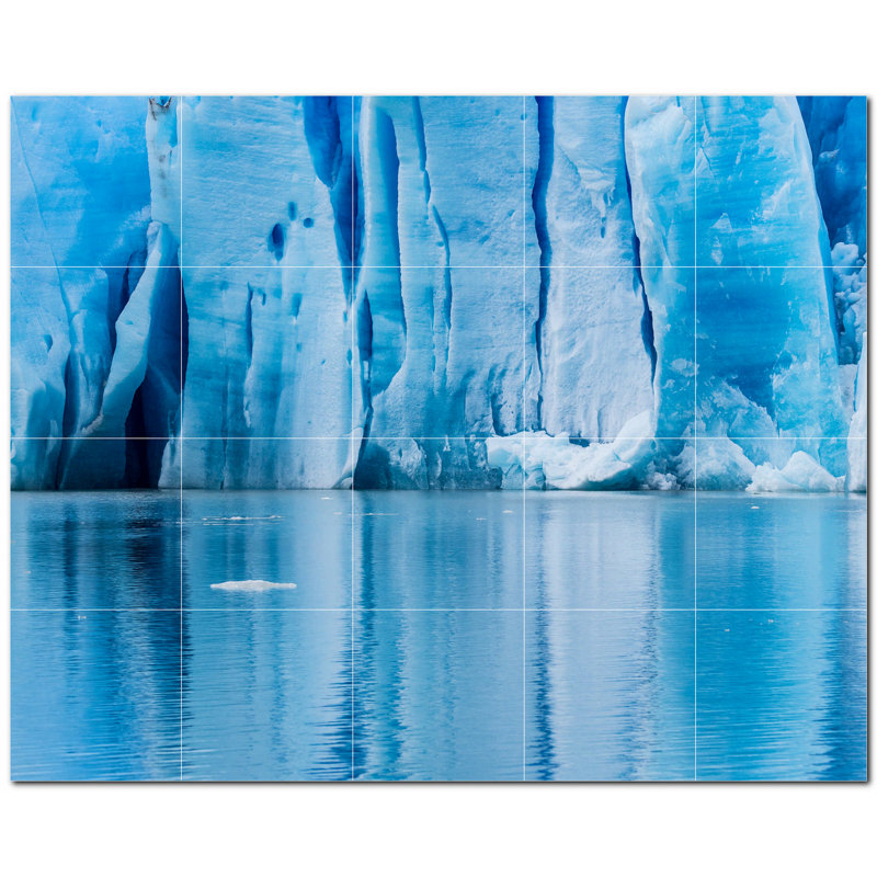 Murale en céramique satinée Glacier Photo 8 po x 8 po