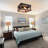 Lucelia 4-light Metal Wood Frame Caged Unique Flush Mount Ceiling Light Fixture