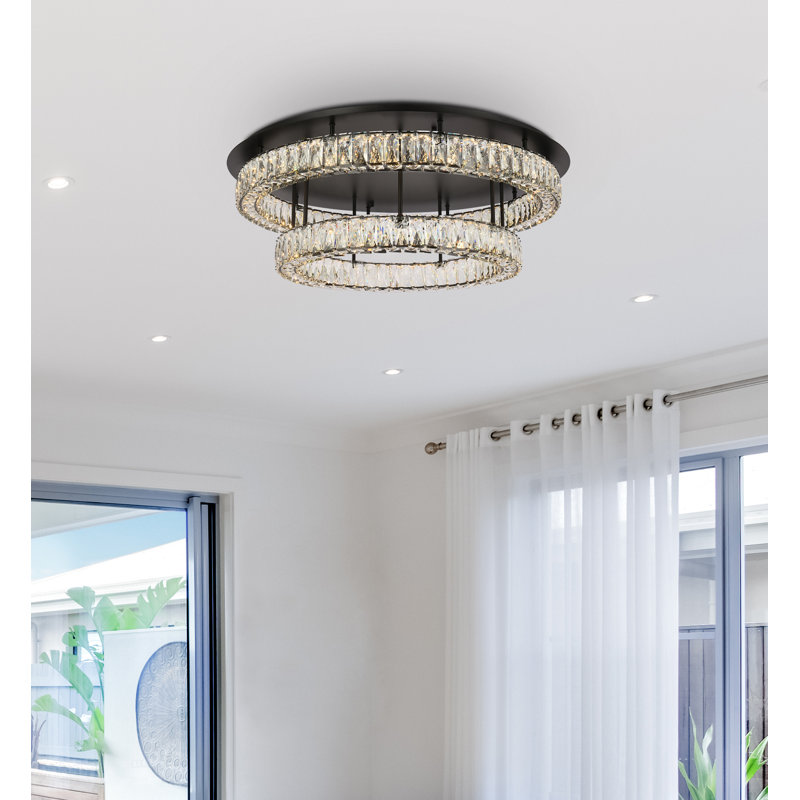 Plafonnier encastré à DEL 17,7 po Bodell, 76, H 1,6 po x l 33,5 po x P 33,5 po, Doré
