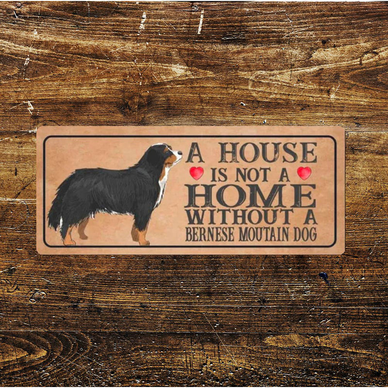 Juneve Bernese Moutain Dog Dog Metal Sign Plaque A House