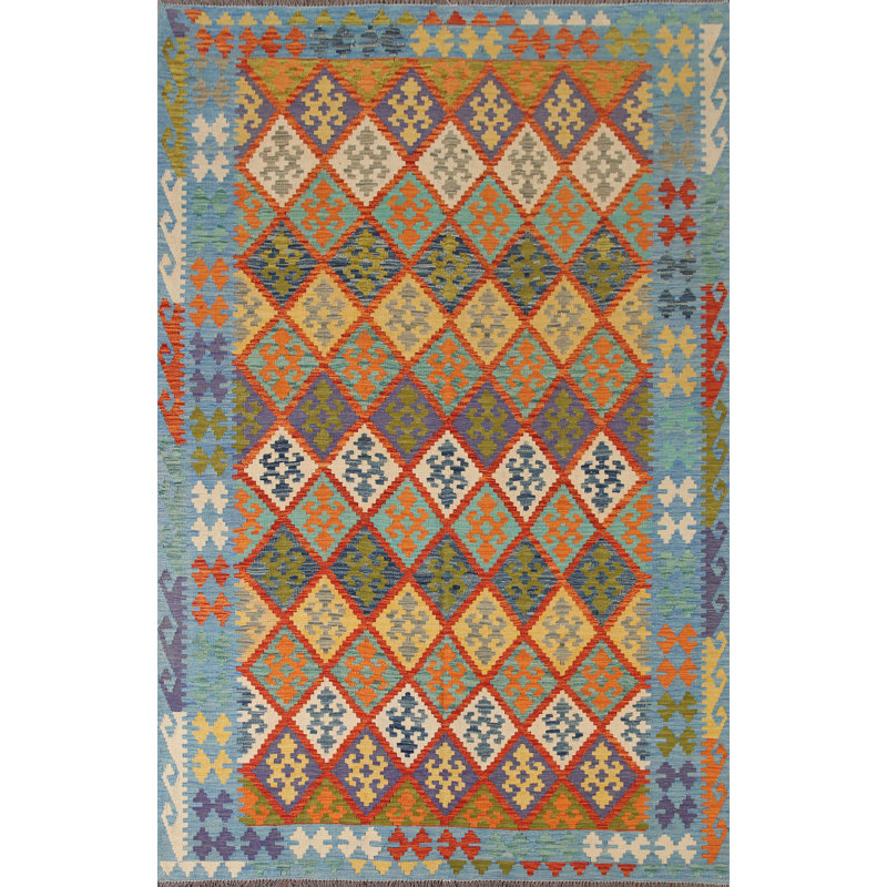 Reversible Wool Kilim Area Rug 7x10