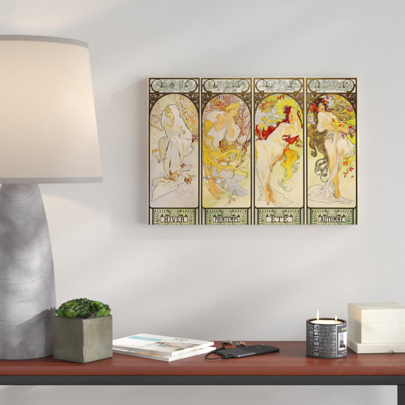 The Four Seasons (1) by Alphonse Mucha - Wrapped Canvas, 70cm H x 100cm W