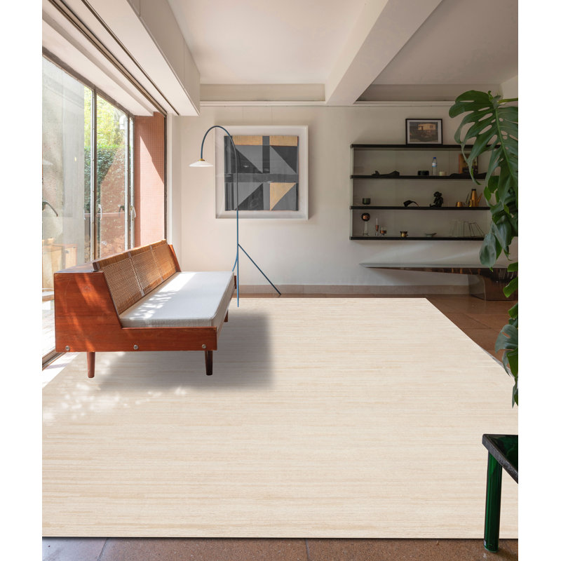Vaheed Ta-4 Hand Knotted Area Rug in Shimmer Ivory/Brown, Sample 2' x 3'