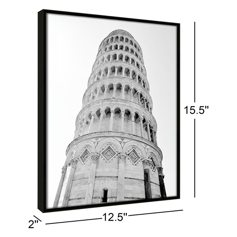 Iconic City Collection "Pisa" par Natalie Carpentieri, Cadre flottant espresso, Non, H 15,5 po x l 12,5 po x P 2 po