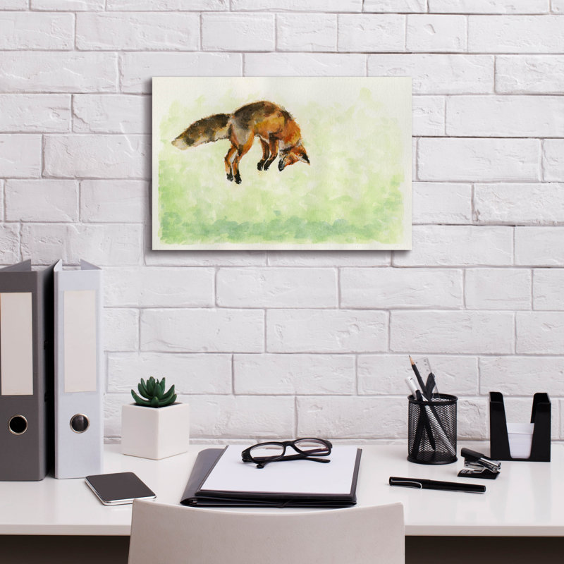 Toile épique «Leaping Fox» par Anika Goodhue, H 12 po x l 18 po x P 0,75 po