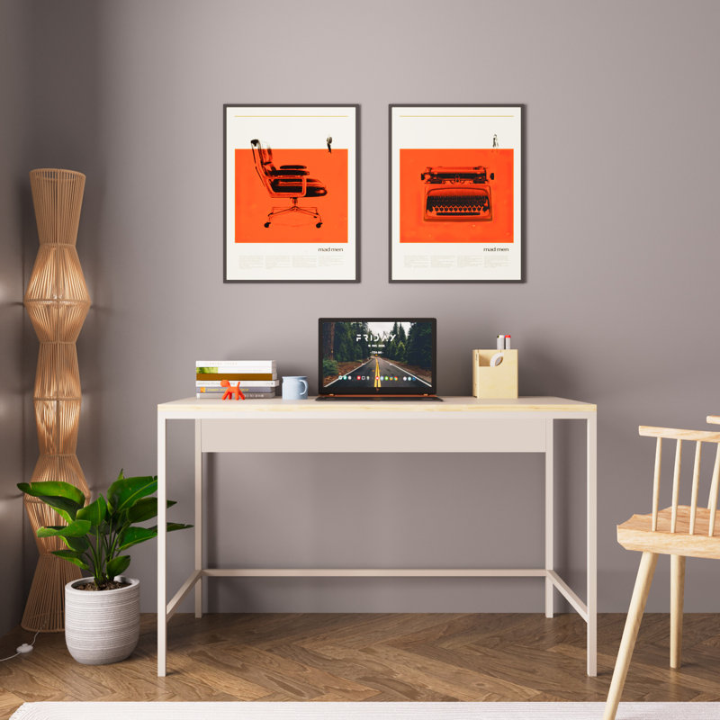 Bimossa Viya 120cm Wide Home Office Desk, Stylish Wooden Study Table with Metal Legs, Home Workstation, Computer Table & Writing Desk, Ideal for Remote Working & Modern Interiors