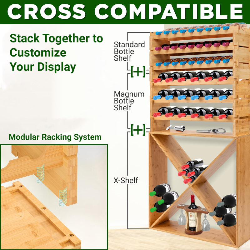 72 Bottle Wine Bottle Rack Beige
