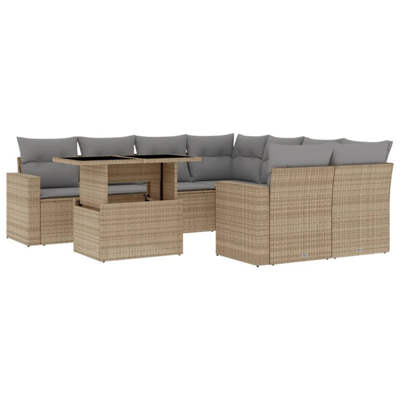  Garden Sofa Set Beige, Light Grey