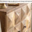  Buffet décoratif rustique en bois sculpté géométrique