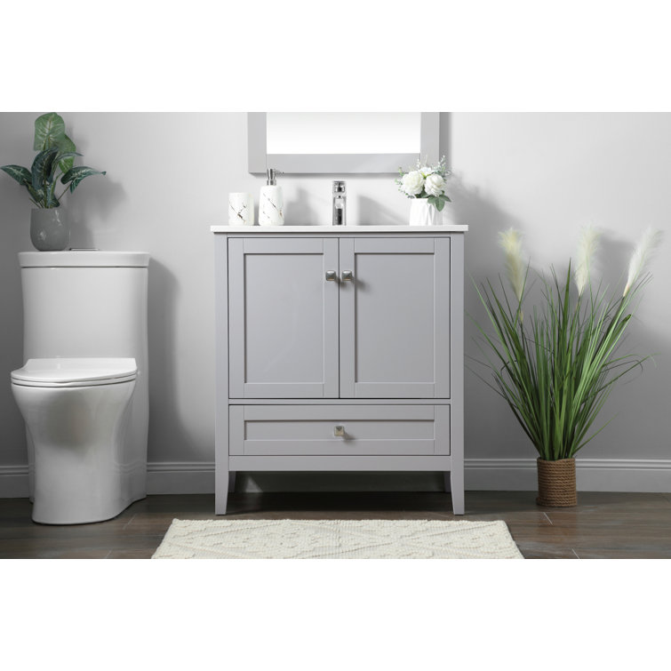 Jadaya 30'' Single Bathroom Vanity with Engineered Marble Top