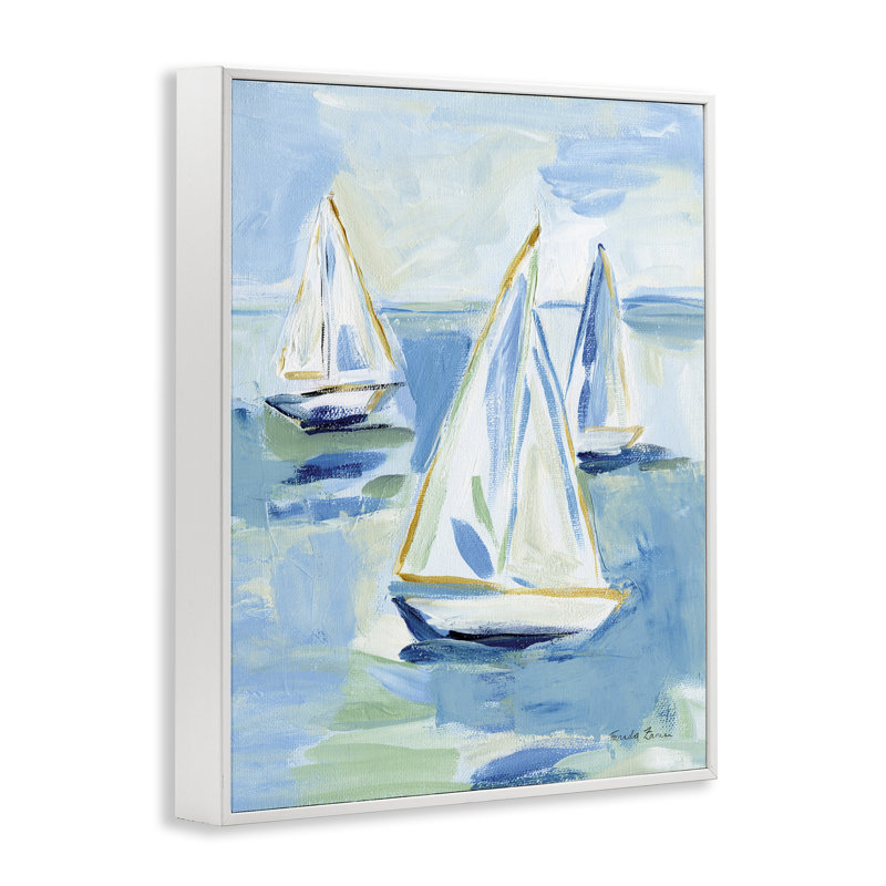 «Paramètres de la flotte», estampe numérique de Julia Purinton, Giclée encadrée blanc bord de mer, H 20 po x l 16 po