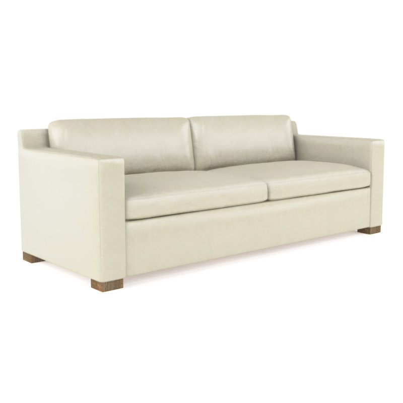 Mercer Track-Arm Loveseat, Weathered, Vintage Leather Alabaster, 33.5" H x 72" W x 39" D