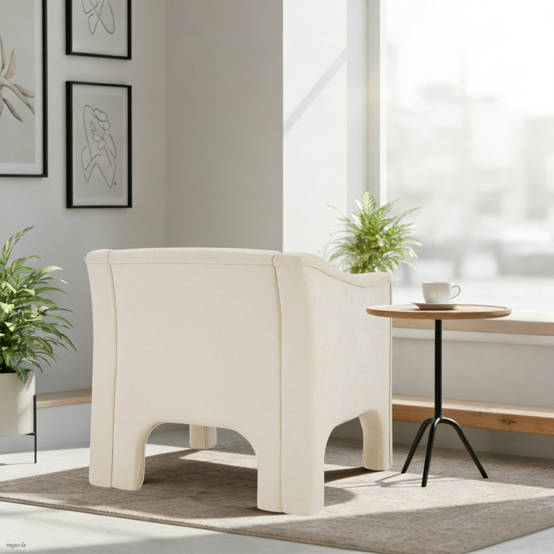 Fauteuil d'appoint moderne rembourré, fauteuil demi-tonneau avec pieds intégrés, fauteuil de salon pour chambre à coucher, bureau, espace de réception