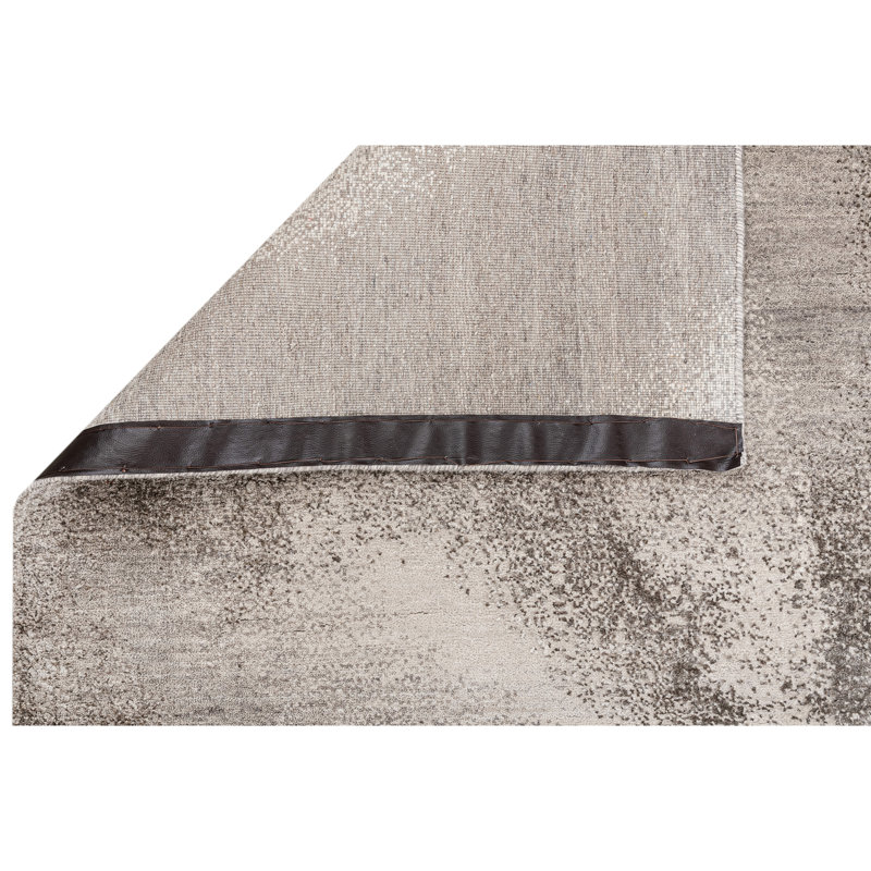 Hand Knotted Abstract Area Rug in Sand/Beige/Gray, Rectangle 9' x 12'