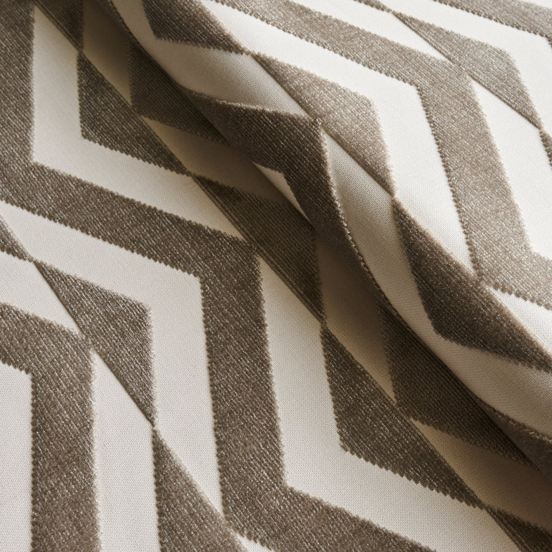 Tissu en velours Schumacher x Miles Redd, Taupe / ivoire