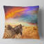 Coussin décoratif zèbres dans l’arbuste sous le lit couleur ciel-29891458-29891461