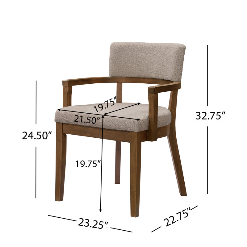 Ensemble de table de salle à manger Scaggs Mid-Century 7 pièces avec chaises rembourrées Boucle