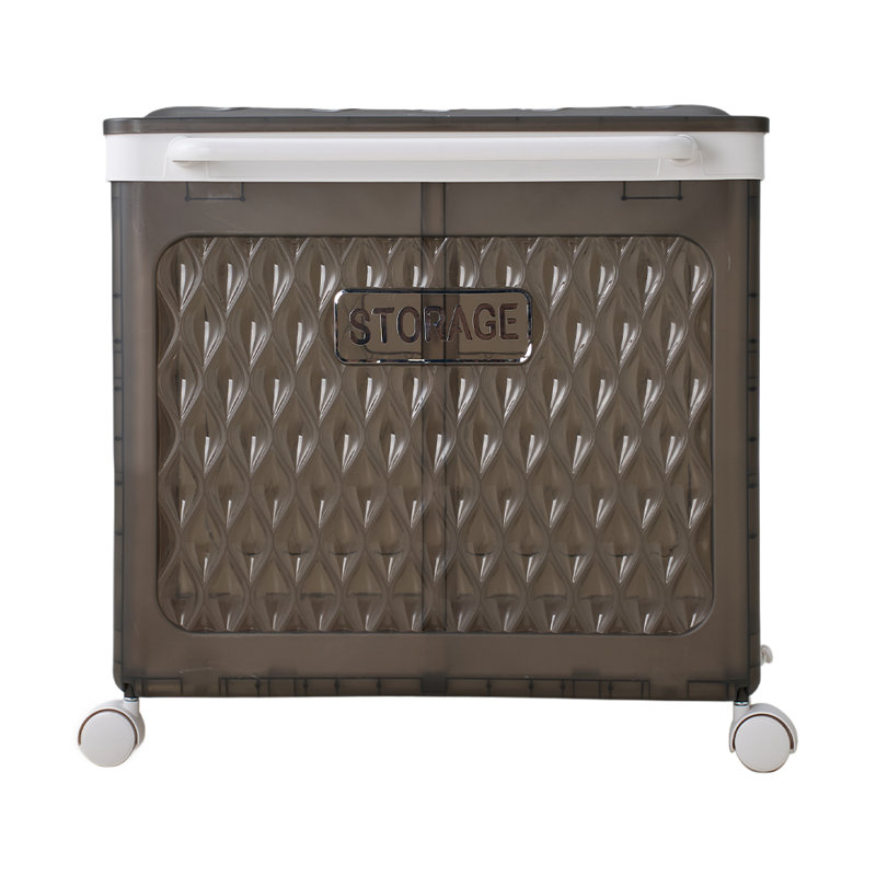 Plastic Laundry Basket, Black, 48.5cm H x 49cm W x 35cm D