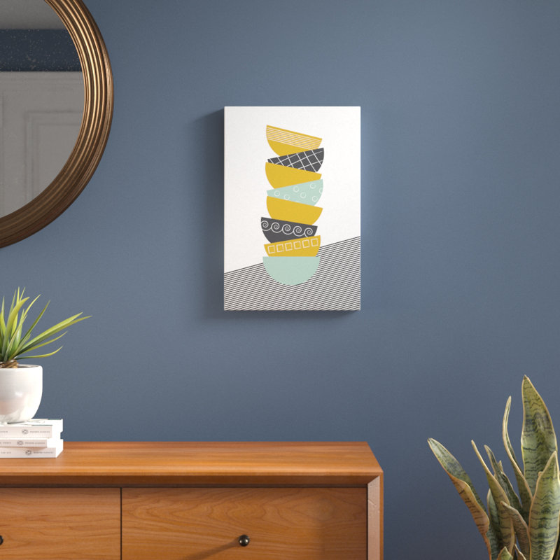 «Bowls», impression sur toile tendue, H 26 po x l 18 po x P 1,5 po, Toile avec cadre noir, Pas de tapis