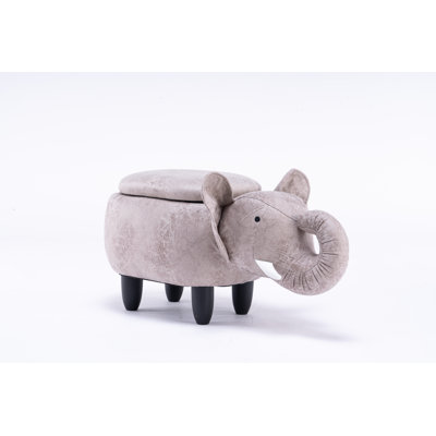 Bough 15.75" Wide Faux Leather Elephant Storage Ottoman by Zoomie Kids