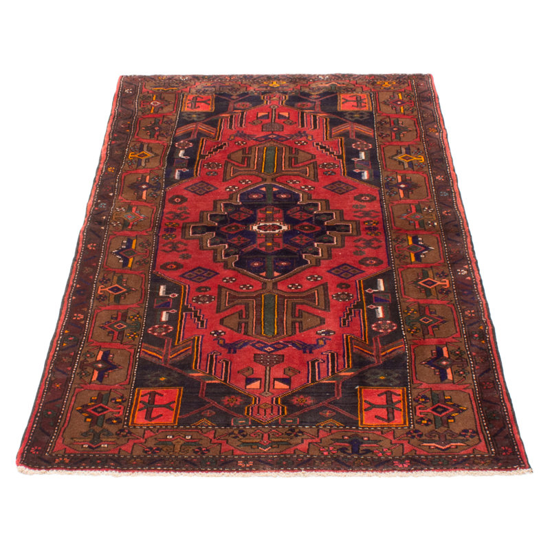 Tapis rouge unique noué à la main 4 pi 1 po x 6 pi 9 po Andelz