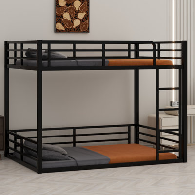 Metal Floor Bunk Bed Frame,Heavy-Duty Bunk Bed For Kids, Teens, Adults