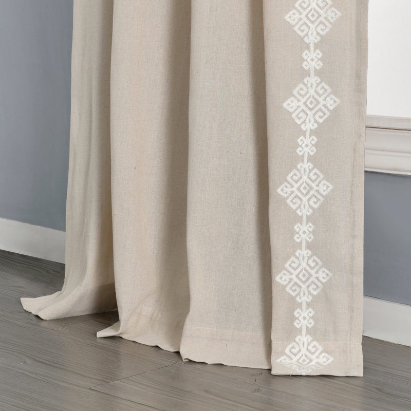  Cotton Blend Room Darkening Curtains / Drapes Panel, Natural