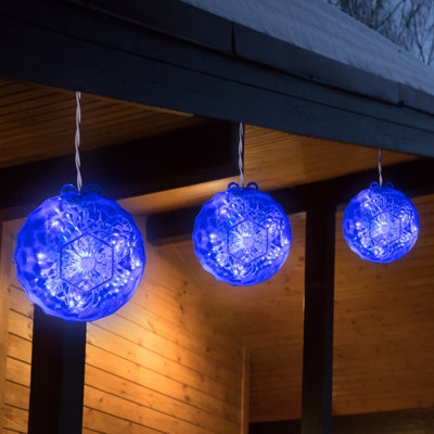 6" LED Hanging Christmas Crystal Sphere Decor