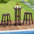 21.5" Round Patio Bar Table with Slatted Table Top-1142269444