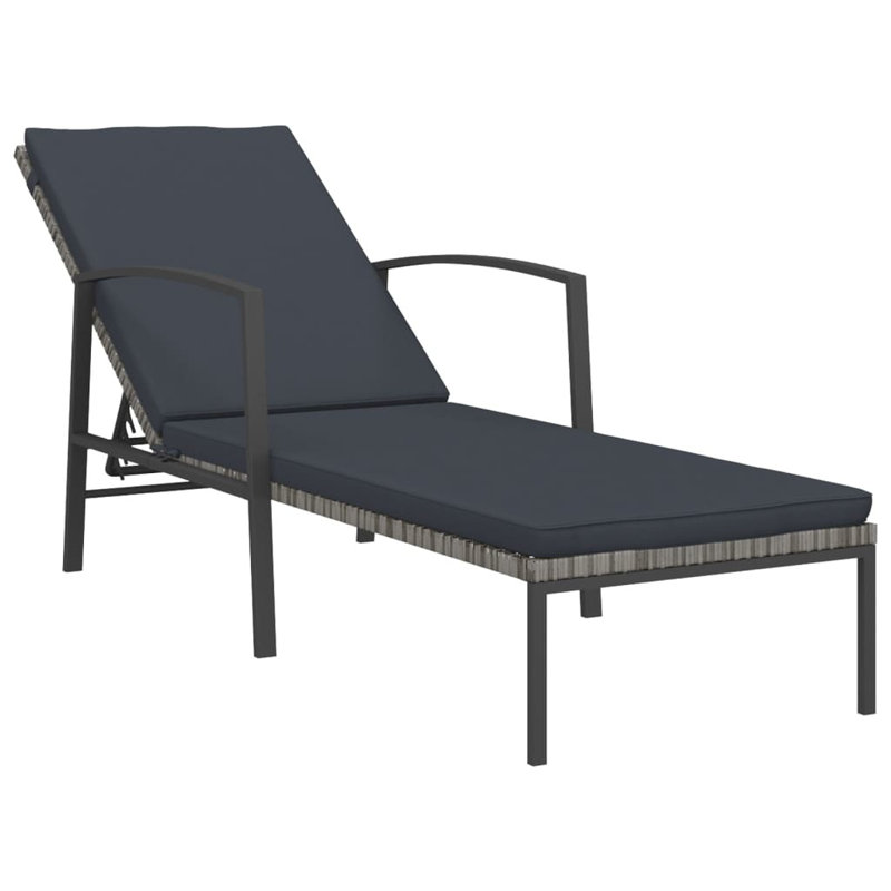 Outdoor Chaise Lounge , Cushion Included, Gray