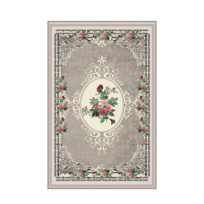 Stylish Woven Carpet, 5.2 x 7.5 Feet | 100% Polyester, 0.3 in Pile Height, Antibacterial, Non-Slip PVC Dot Underside | Machine Washable, 3D Digital Print | Perfect for Living Room, Bedroom & Home Décor