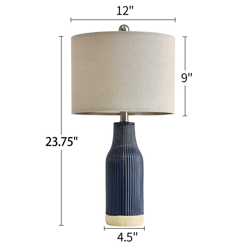 Lenu Ceramic Table Lamp, Blue Ceramic