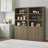 Cesiro 6-Tier Bookcase With 2 Fluted Doors And Adjustable Shelves-1111610673
