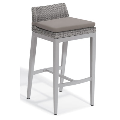 Argento 31.5" Powder Coated Aluminum Patio Bar Stool with Cushion