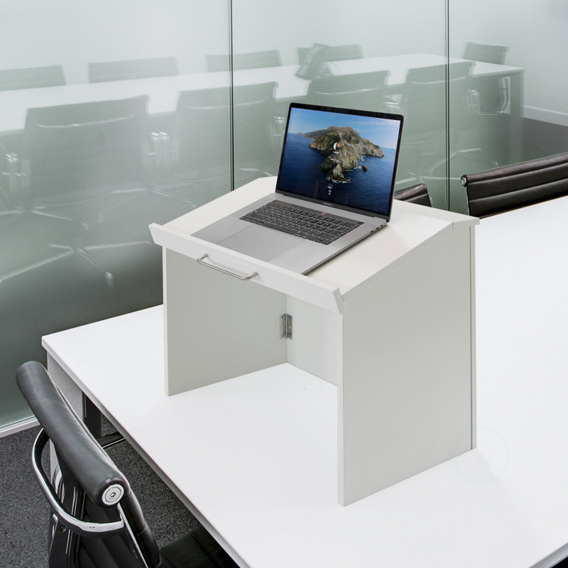 White Foldable Tabletop Portable Lectern for Office and Home