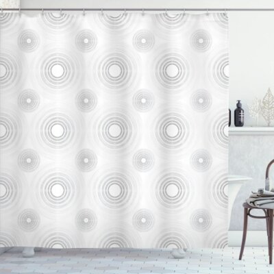 Spiral Contoured Diagonal Circular Small and Large Lines Gradient Sketchy Design Shower Curtain Set -  Ambesonne, sc_21700_extralong