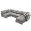 Canapé-lit modulaire en nuage 130 po x 65 po, ensemble de canapé modulaire en chenille 6 places avec repose-pieds, combinaison libre, canapé-lit convertible en U pour salon, appartement-1400182982