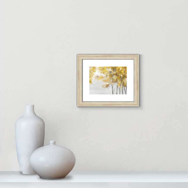 Jaune altruiste - Art encadré autoportant, Cadre beige, H 13,5 po x l 15,5 po x P 1,25 po