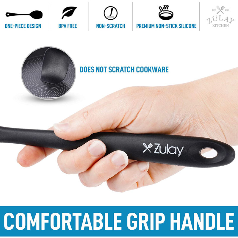 Black 4-Piece Heat Resistant Silicone Spatula Set