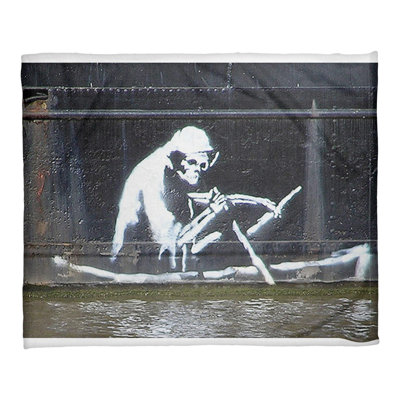 Banksy Sewn Throw Blanket